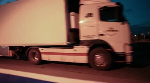 Road interchange. Moving trucks Stock Footage 64318228
