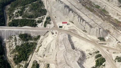Road interchanges in a quarry for mining heavy equipment Stock Footage 117766855