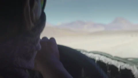 On the Road interior 4x4 at Dali Desert - South of Bolivia. Stock Footage 134495839