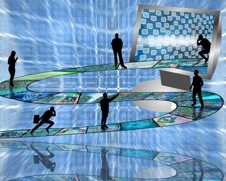 Road to the internet 库存插图