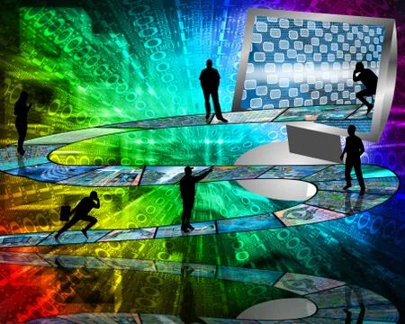 Road to the internet 库存插图