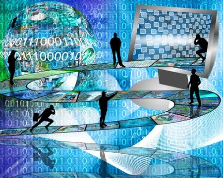 Road to the internet 库存插图