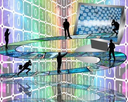 Road to the internet 库存插图