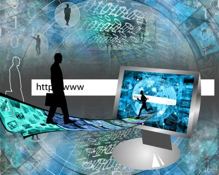 Road in the internet Illustrazione stock