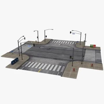 Road Intersection 3D Model