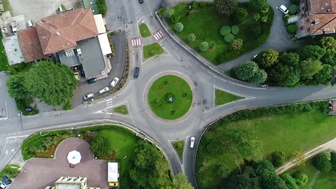 Road intersection aerial view Stock Footage 79991921