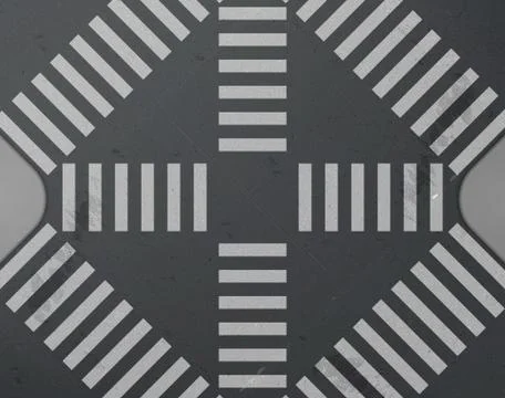 Road intersection with crosswalk top view Stock Illustration