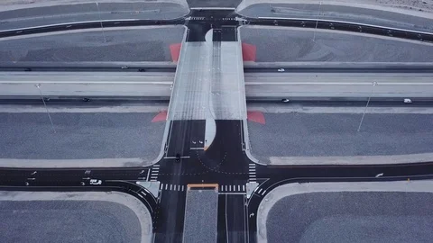 Road intersection flyover overpass bridge Stock Footage 81574797