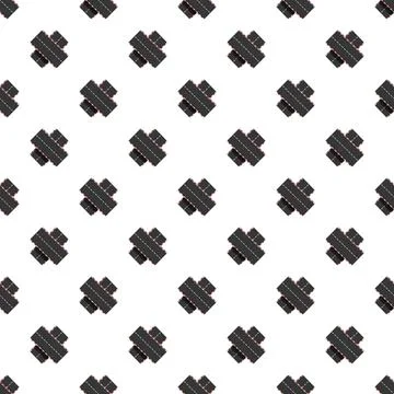 Road intersection highway transport infrastructure seamless pattern Illustrazione stock
