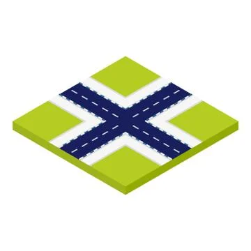 Road intersection icon, isometric style 스톡 일러스트