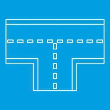 Road intersection icon, outline style 스톡 일러스트