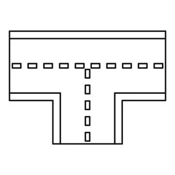 Road intersection icon, outline style Stock Illustration