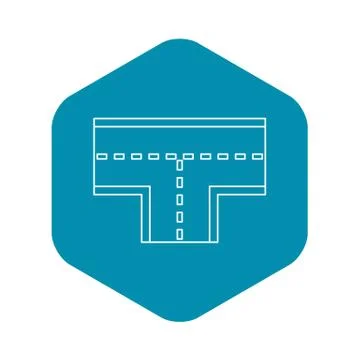 Road intersection icon, outline style Stockillustratie