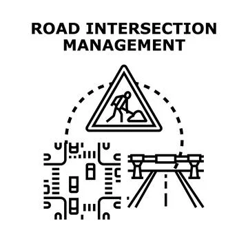 Road intersection management system regulating traffic flow Stock Illustration