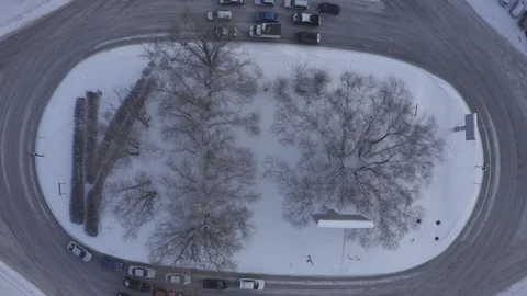 Road intersection in winter city Video stock 102097119