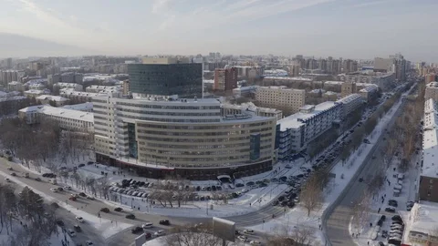 Road intersection in winter city Video stock 102099340