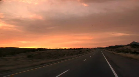 On the road - Interstate-40, Arizona Stock Footage 106077