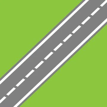 Road  isolated on green background Stock Illustration