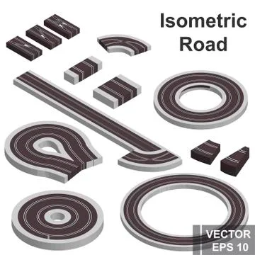 Road. Isometry. View from above. Icon. For your design. Isolated. Stockillustratie