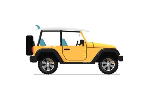 Off road jeep isolated vector icon Stock Illustration