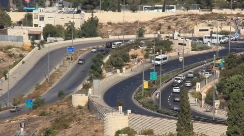 Road in Jerusalem, Israel Stock Footage