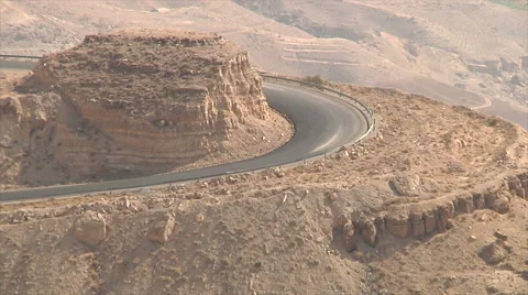 Road in Jordan mountains Stock Footage 58518188