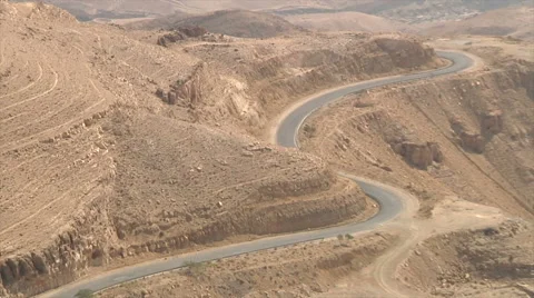 Road in  Jordan mountains 스톡 동영상 58518212