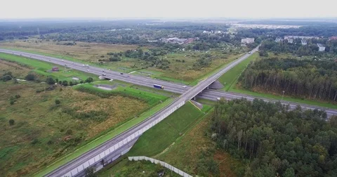 Road junction on the background of a country 库存影片 82412890