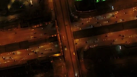 Road Junction from a Bird's Eye View Stock Footage 134208338