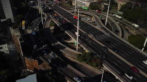 Road junction in Buenos Aires, summer Stock Footage 247873549