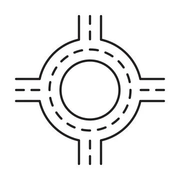 Road junction icon vector intersection roads symbol for graphic design, logo, Stock Illustration