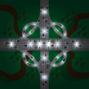 Road junction. Stock Illustration