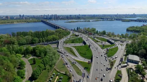The Road Junction. Kiev in May 2016 Stock Footage 63426470