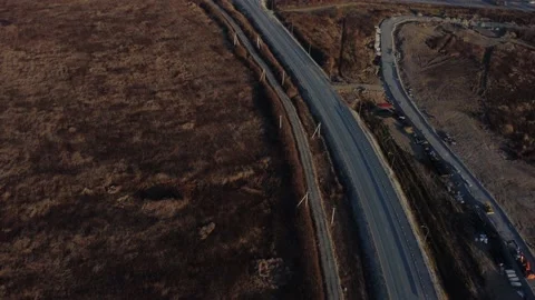 Road junction in late autumn Stock Footage 163985100