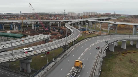 Road junction on the Moscow ring road. MKAD. Stock Footage 165757171