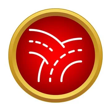 Road junction with multiple paths black simple icon Stock Illustration