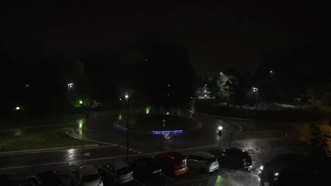 Road junction under heavy rain with hail. Stock Footage 249662207