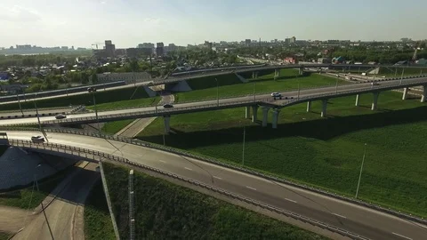 Road junction. View from above. Stock Footage 91018527