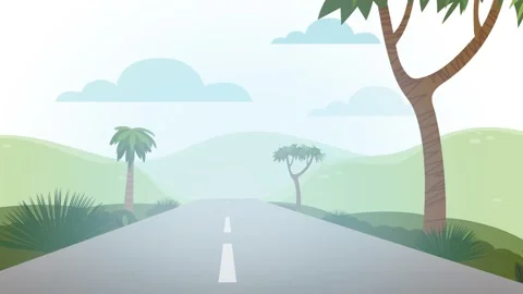 A road in the jungle. Perspective. Animation. Speed. 스톡 동영상 239910347