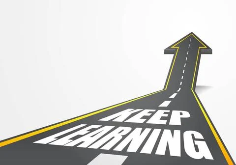 Road Keep Learning detailed illustration of a highway road going up as an ... Fotos de archivo