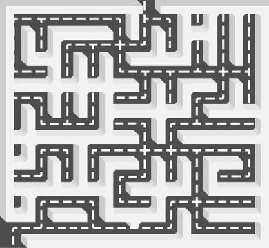 Road labyrinth illustration Stock Illustration