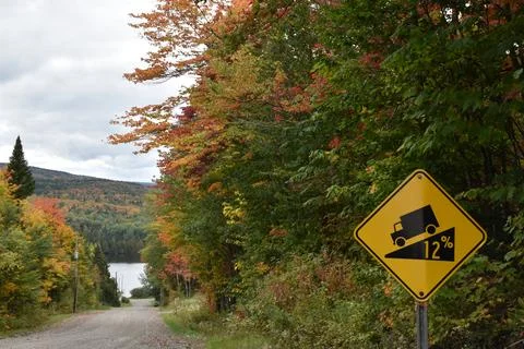 The road to the lake in the fall Stock Photos