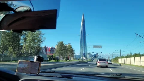 Road to Lakhta Center Stock Footage 307511392