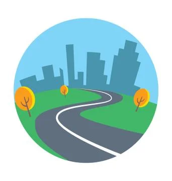 Road Landscape Vector Icon Illustrazione stock