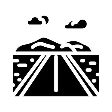 Road leading forward progress glyph icon vector illustration Stock Illustration