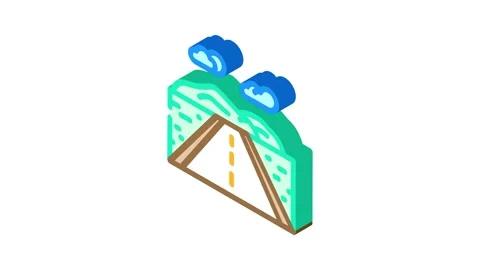 Road leading forward progress isometric icon animation Stock Footage 327284522