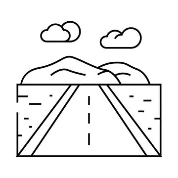 Road leading forward progress line icon vector illustration Stock Illustration