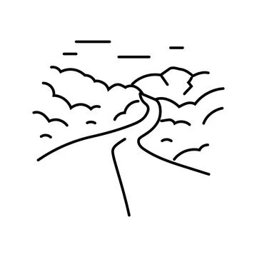 Road leading forward progress line icon vector illustration Stockillustratie