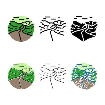 Road leading forward progress mix color icon vector Stock Illustration