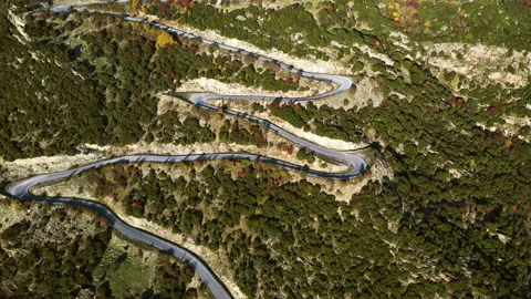 The road leading to the Meteora Monasteries. Stock Footage 141994752